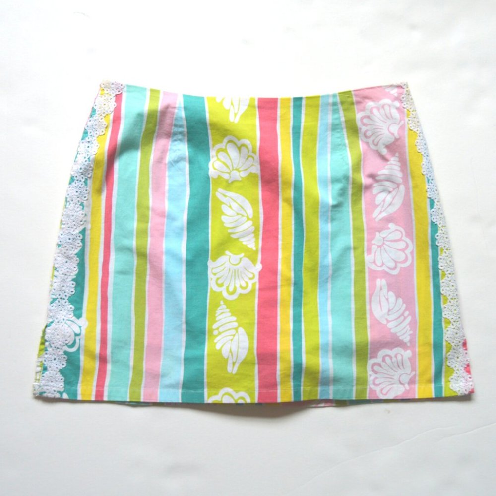 Lilly Pulitzer Striped Multicolor Lace Skirt